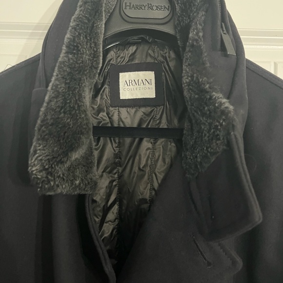 Armani collection winter over coat with fur collar - Picture 3 of 4